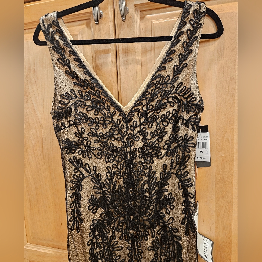 Betsy & Adam Soutache Mermaid Evening Dress Size 10 NWT 279$ A19462 - Picture 6 of 11